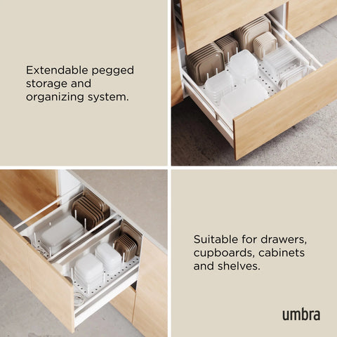 Umbra Peggy Drawer Organizers, Set of 2 White