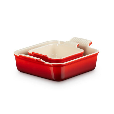Le Creuset Set of 2 Baking Dishes 12 & 20 cm Cerise