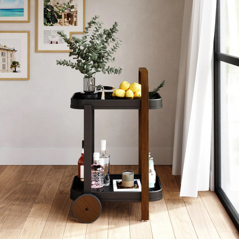 Umbra Bellwood Bar & Storage Cart Black-Walnut