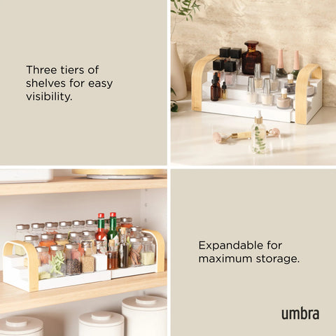 Umbra Bellwood 3-Tier Spice Shelf White-Natural