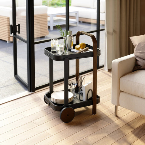 Umbra Bellwood Bar & Storage Cart Black-Walnut