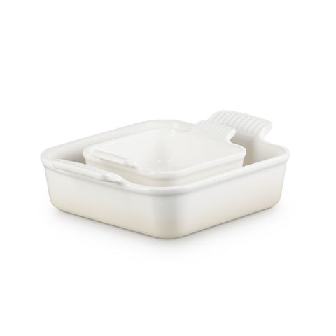 Le Creuset Set of 2 Baking Dishes 13 & 20 cm Meringue