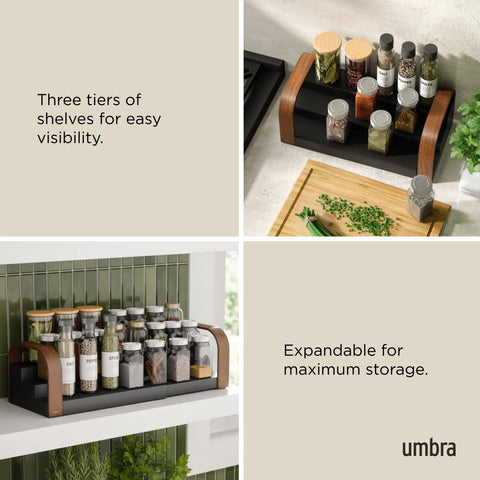Umbra Bellwood 3-Tier Spice Shelf Black-Walnut