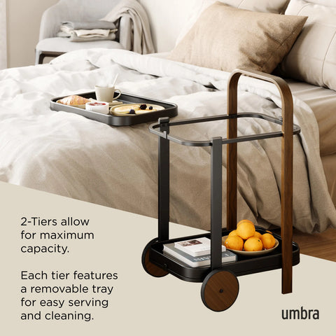 Umbra Bellwood Bar & Storage Cart Black-Walnut