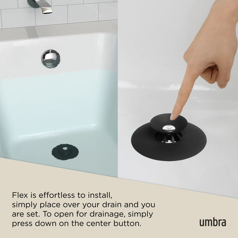 Umbra Flex Drain Plug & Hair Catcher Black