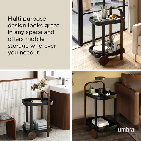 Umbra Bellwood Bar & Storage Cart Black-Walnut