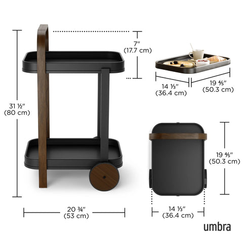 Umbra Bellwood Bar & Storage Cart Black-Walnut