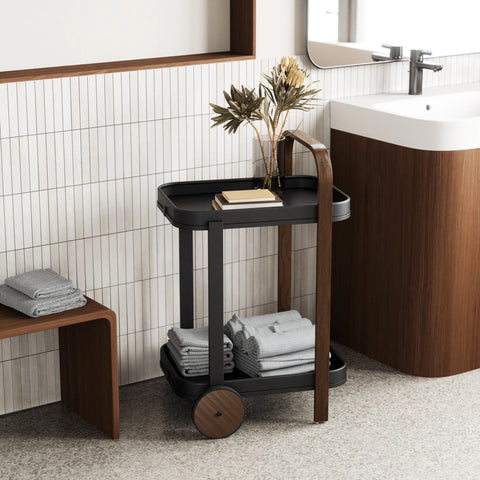Umbra Bellwood Bar & Storage Cart Black-Walnut