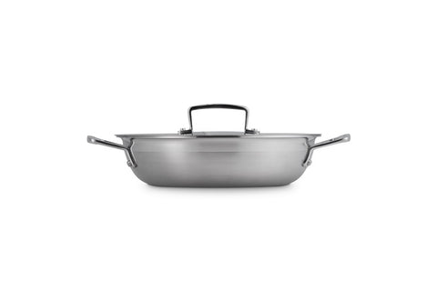 Le Creuset 3-Ply Stainless Steel Shallow Casserole with Lid 24 cm, 2.3L