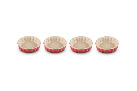 Le Creuset Set of 4 Mini-Tart Dishes 11 cm Cerise