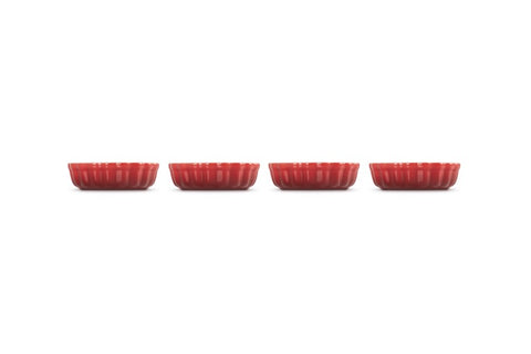 Le Creuset Set of 4 Mini-Tart Dishes 11 cm Cerise