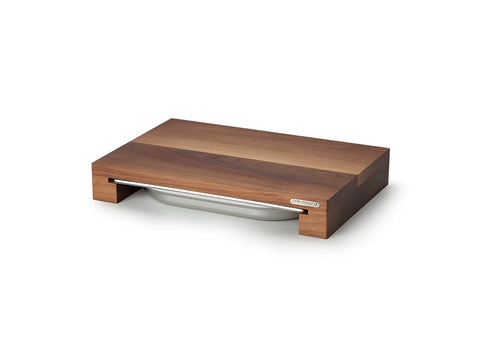 Continenta Walnut Cutting Board with Stainless Steel Drawer 48x32.5x6cm