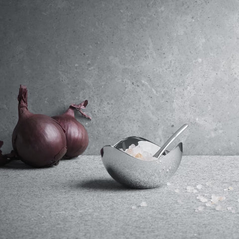 Georg Jensen Bloom Salt Cellar with Spoon