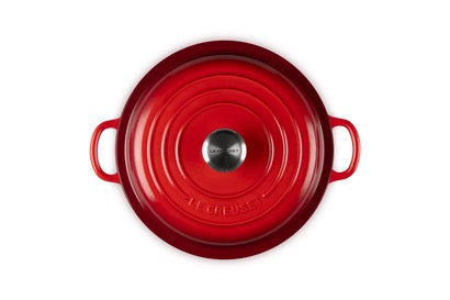 Le Creuset Cast Iron Shallow Casserole 22 cm, 1.4 L Cerise