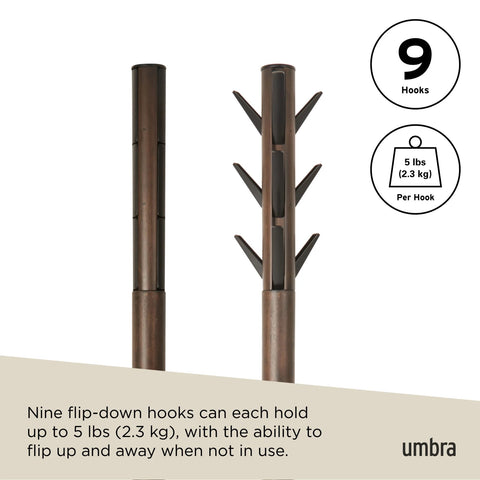 Umbra Flapper Coat Rack Black-Walnut