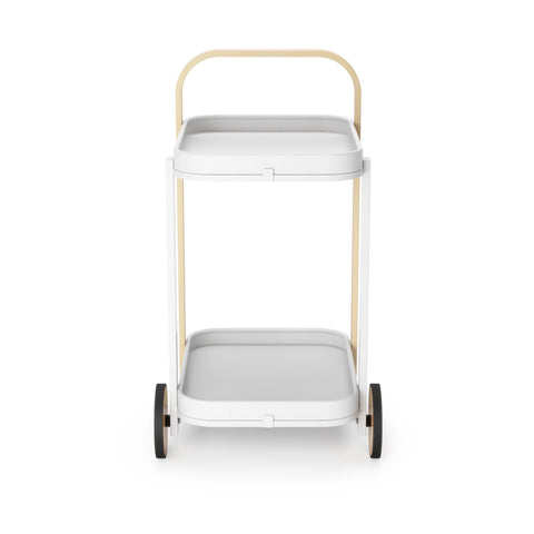 Umbra Bellwood Bar & Storage Cart White-Natural