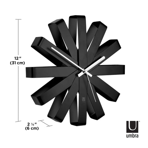 Umbra Ribbon Wall Clock Black