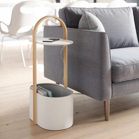 Umbra Bellwood Storage Table White-Natural