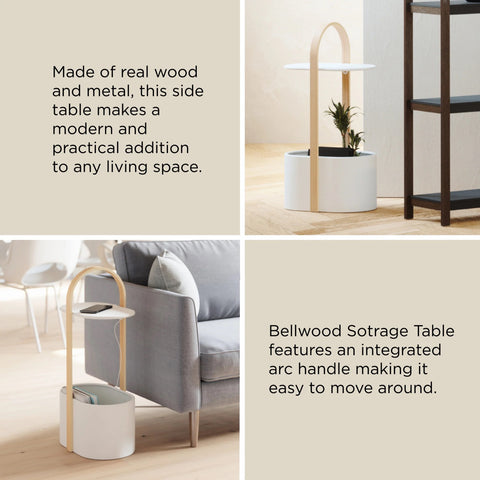 Umbra Bellwood Storage Table White-Natural
