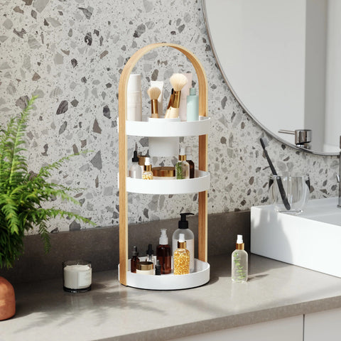 Umbra Cosmetic Organizer White-Natural
