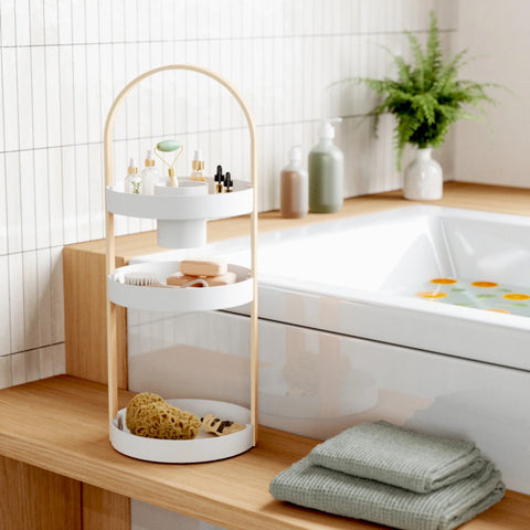 Umbra Cosmetic Organizer White-Natural