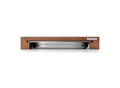 Continenta Walnut Cutting Board with Stainless Steel Drawer 48x32.5x6cm