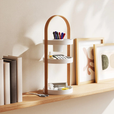 Umbra Cosmetic Organizer White-Natural