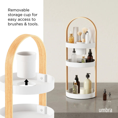 Umbra Cosmetic Organizer White-Natural