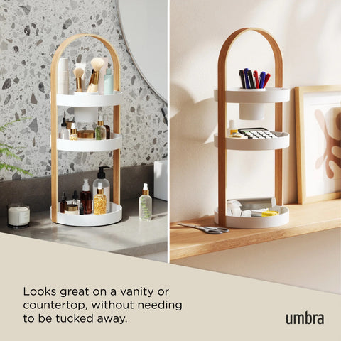 Umbra Cosmetic Organizer White-Natural