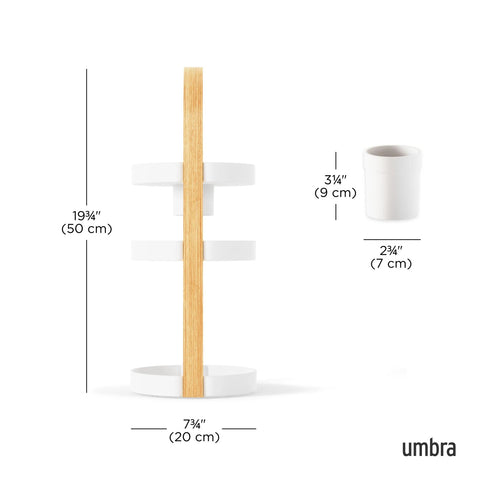 Umbra Cosmetic Organizer White-Natural