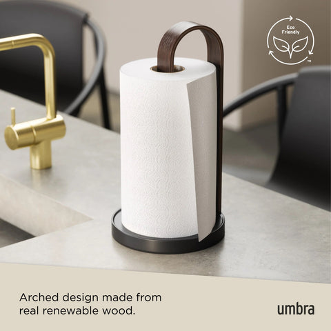 Umbra Bellwood Paper Towel Holder Black/Walnut
