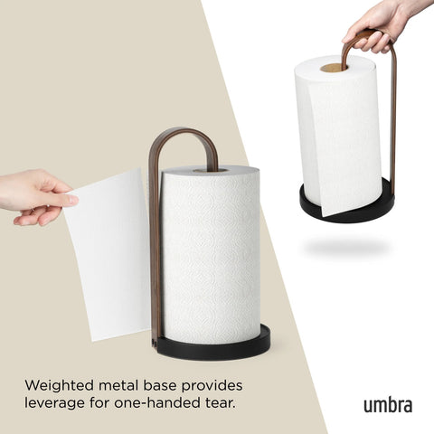 Umbra Bellwood Paper Towel Holder Black/Walnut