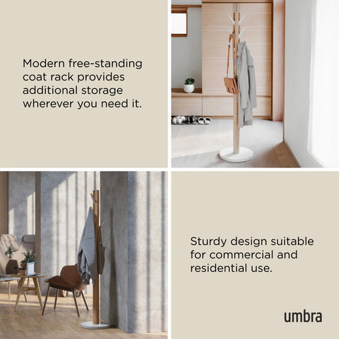 Umbra Flapper Coat Rack White-Natural