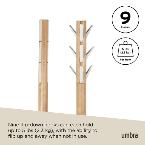 Umbra Flapper Coat Rack White-Natural