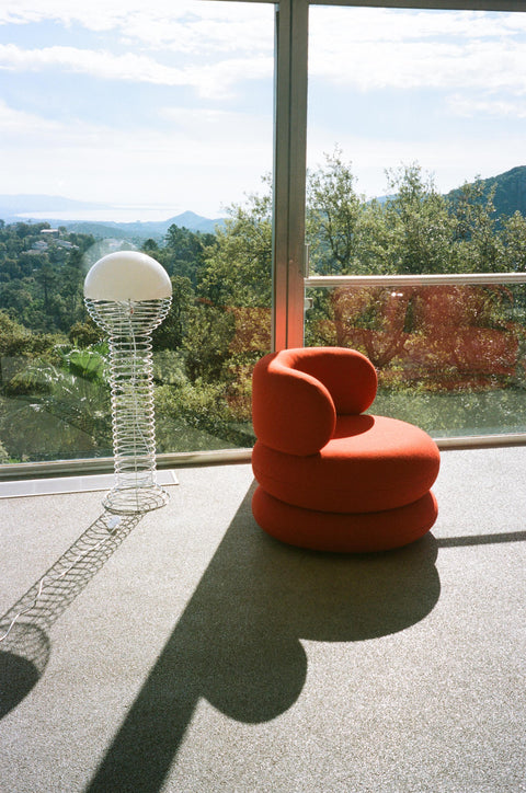 VERPAN Verner Panton Wire Floor Lamp Ø40 with White Shade