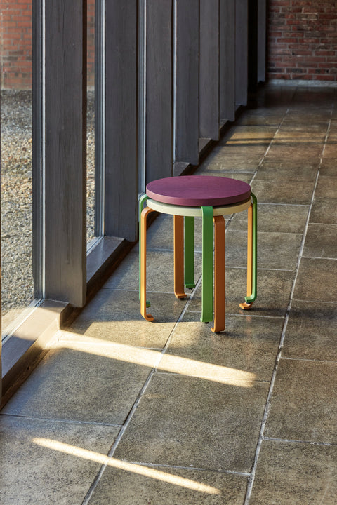 Hübsch Smile Stool Burgundy/Green