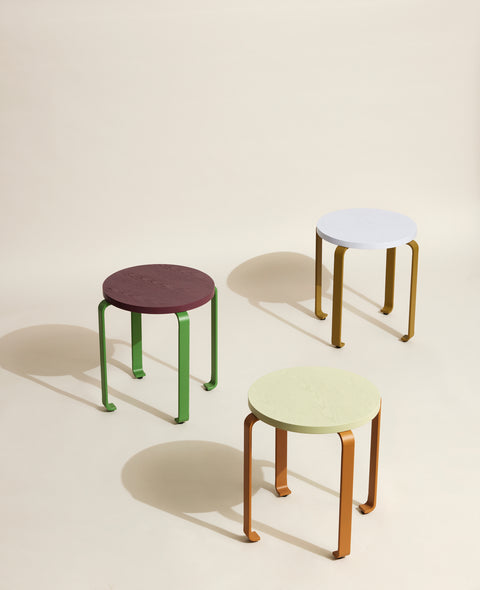 Hübsch Smile Stool Burgundy/Green