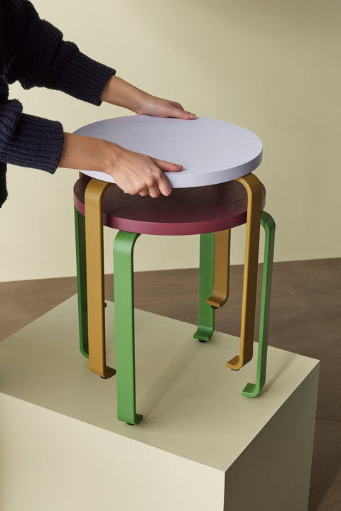 Hübsch Smile Stool Burgundy/Green