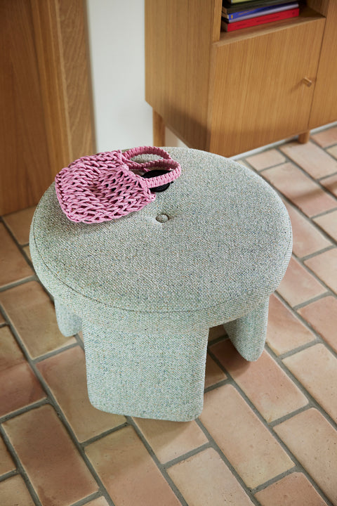 Hübsch Rocco Pouffe Light Green