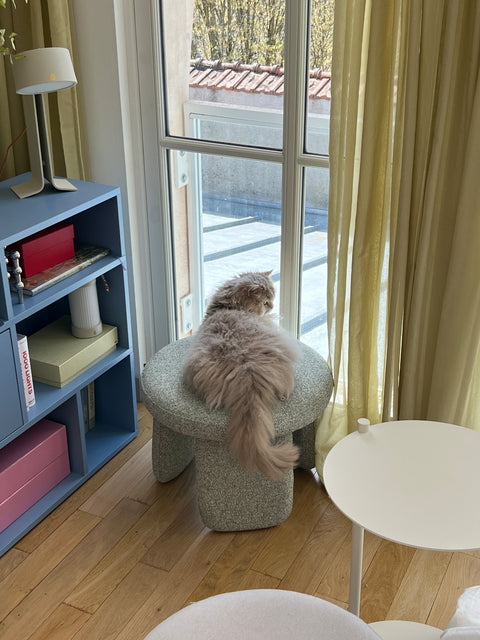 Hübsch Rocco Pouffe Light Green