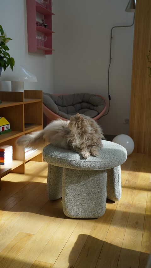 Hübsch Rocco Pouffe Light Green