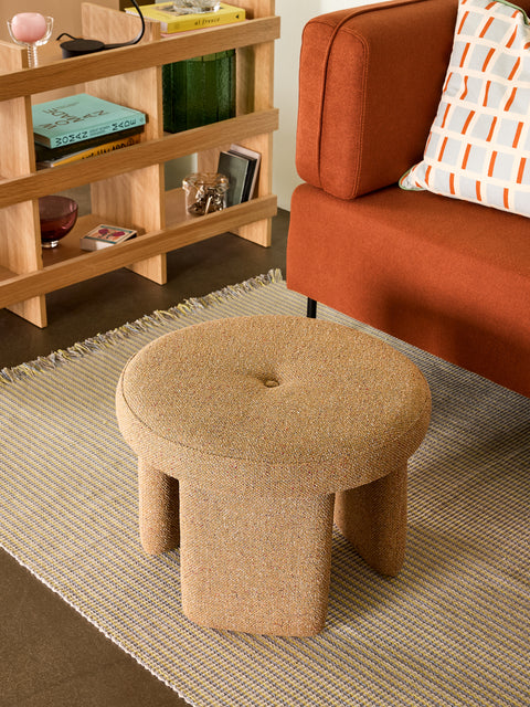 Hübsch Rocco Pouffe Ochre