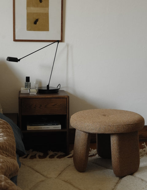 Hübsch Rocco Pouffe Ochre
