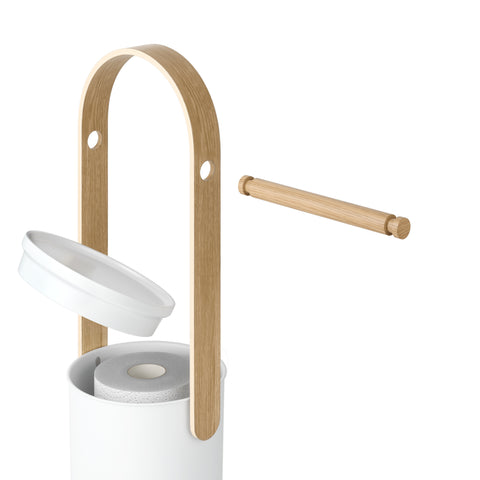 Umbra Bellwood Toilet Paper Holder & Reserve - White-Natural