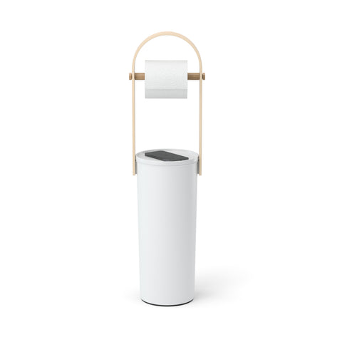 Umbra Bellwood Toilet Paper Holder & Reserve - White-Natural