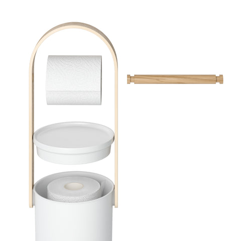 Umbra Bellwood Toilet Paper Holder & Reserve - White-Natural