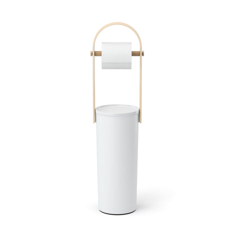 Umbra Bellwood Toilet Paper Holder & Reserve - White-Natural