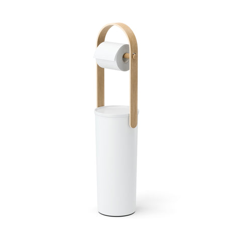 Umbra Bellwood Toilet Paper Holder & Reserve - White-Natural