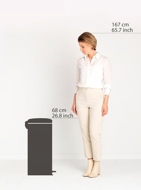 Kosh për plehrash Brabantia Bo Touch 36 litra – Çelik mat, rezistent ndaj gjurmëve të gishtërinjve