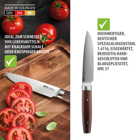 Gefu Universal knife ENNO, 11.5 cm serrated blade
